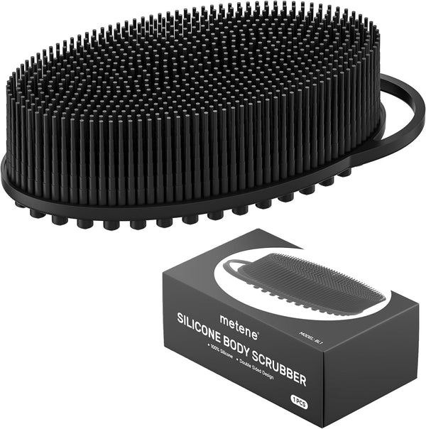 Metene Soft Silicone Body Scrubber, Exfoliating Shower Scrubber for Cleansing Skin, Lathers Well